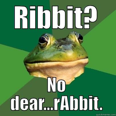 RIBBIT? NO DEAR...RABBIT. Foul Bachelor Frog