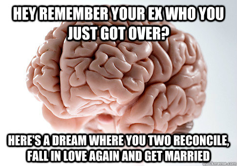 Hey remember your ex who you just got over? Here's a dream where you two reconcile, fall in love again and get married - Hey remember your ex who you just got over? Here's a dream where you two reconcile, fall in love again and get married  Scumbag Brain
