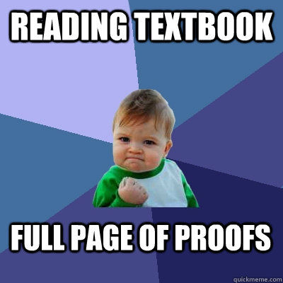 Reading Textbook Full page of proofs - Reading Textbook Full page of proofs  Success Kid