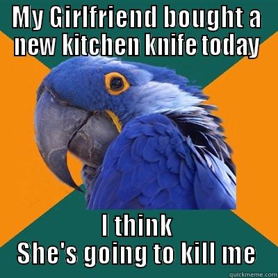 MY GIRLFRIEND BOUGHT A NEW KITCHEN KNIFE TODAY I THINK SHE'S GOING TO KILL ME Paranoid Parrot