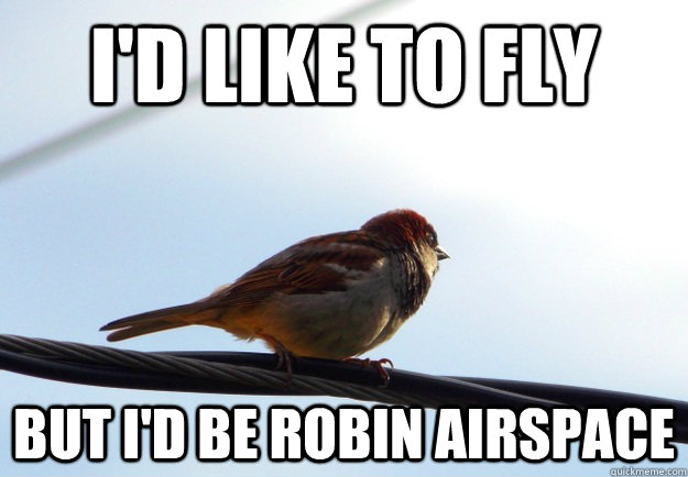 I'd Like to fly But I'd be robin airspace  