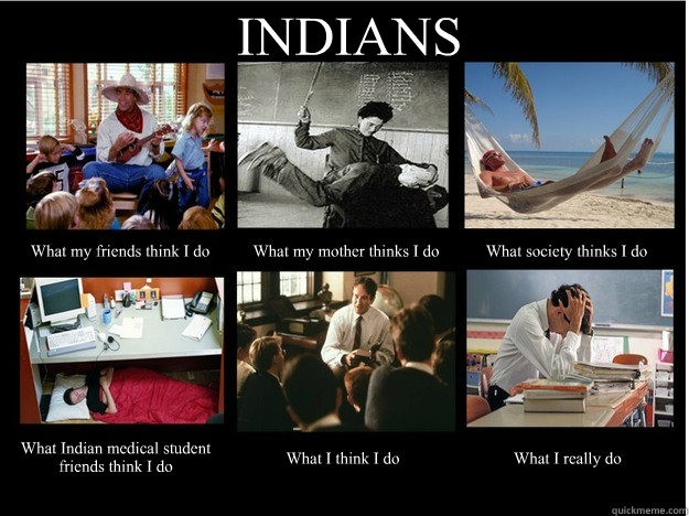 INDIANS What my friends think I do What my mother thinks I do What society thinks I do What Indian medical student friends think I do What I think I do What I really do  What People Think I Do