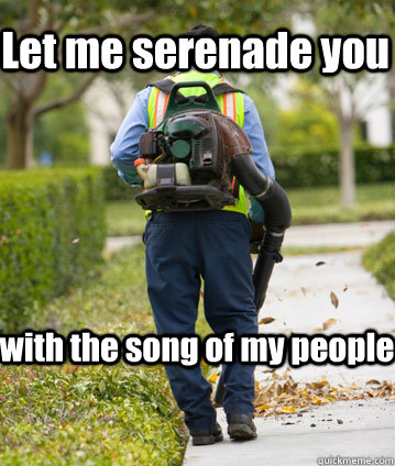 Let me serenade you with the song of my people  - Let me serenade you with the song of my people   Mexican Leafblower