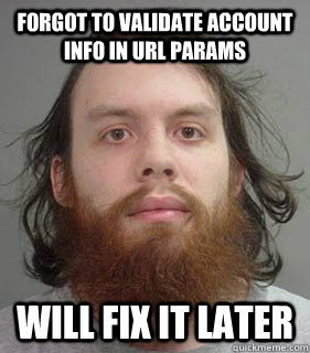 Forgot to validate account info in url params Will fix it later  Lazy Linux Admin