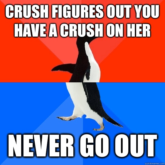 Crush figures out you have a crush on her Never go out - Crush figures out you have a crush on her Never go out  Socially Awesome Awkward Penguin