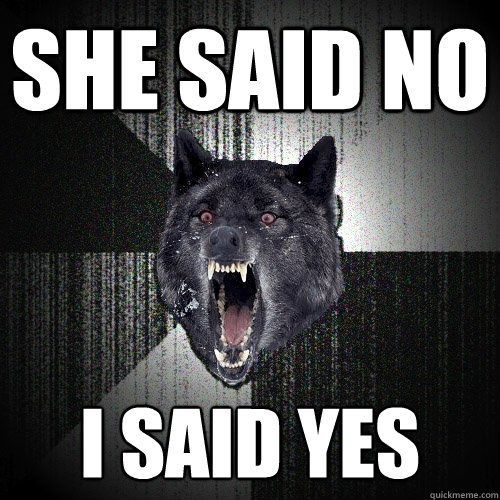 SHE said no I said yes  Insanity Wolf