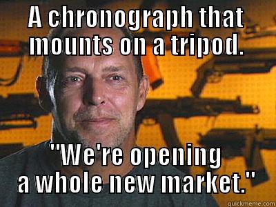 A CHRONOGRAPH THAT MOUNTS ON A TRIPOD. 