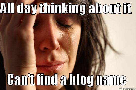 ALL DAY THINKING ABOUT IT   CAN'T FIND A BLOG NAME First World Problems