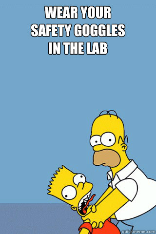 Wear Your                Safety Goggles
in the Lab  - Wear Your                Safety Goggles
in the Lab   DIE BART