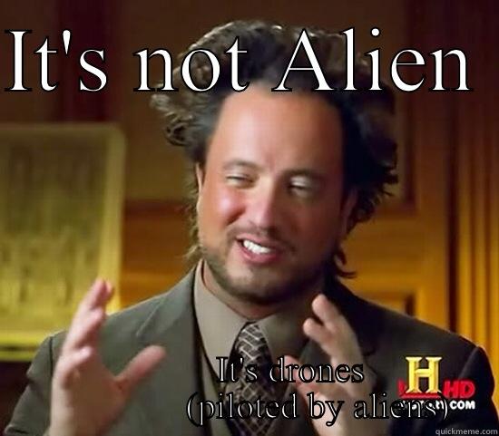 IT'S NOT ALIEN            IT'S DRONES                 (PILOTED BY ALIENS) Ancient Aliens