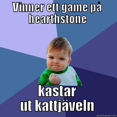 VINNER ETT GAME PÅ HEARTHSTONE KASTAR UT KATTJÄVELN Success Kid
