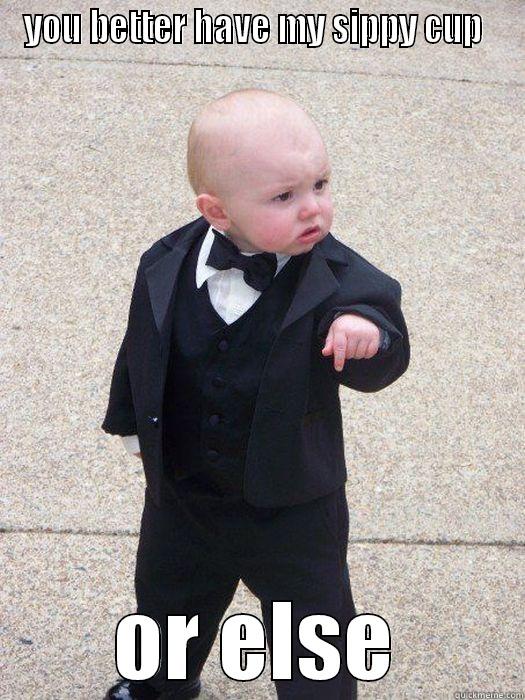 YOU BETTER HAVE MY SIPPY CUP  OR ELSE Baby Godfather