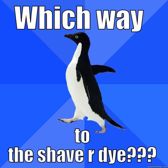 WHICH WAY  TO THE SHAVE R DYE??? Socially Awkward Penguin