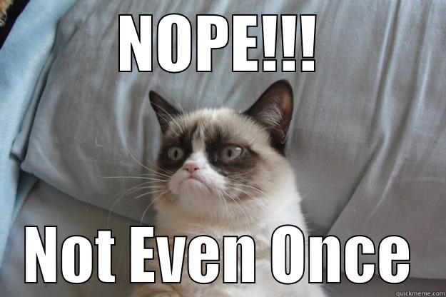NOPE!!! NOT EVEN ONCE Grumpy Cat