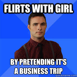 Flirts with girl by pretending it's
a business trip  Socially Awkward Darcy