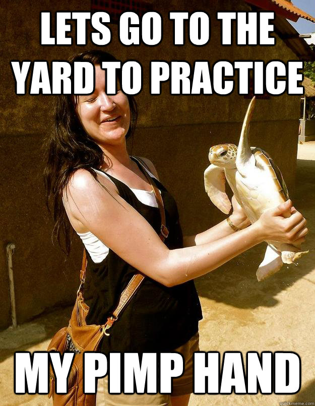 lets go to the yard to practice my pimp hand  Domestic Violence Turtle