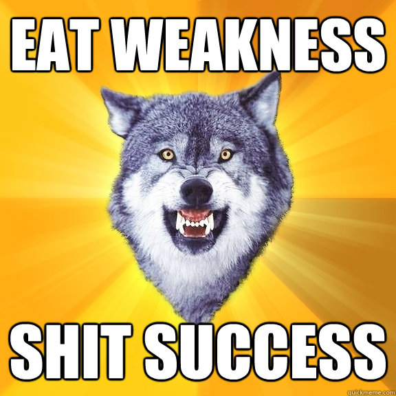 Eat Weakness Shit Success  Courage Wolf