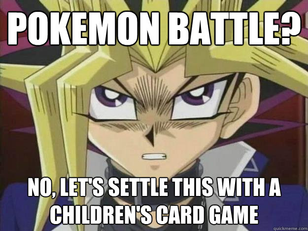 pokemon battle? no, let's settle this with a children's card game  