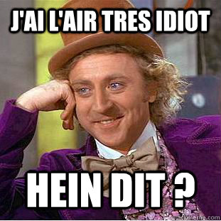 J'ai l'air tres idiot   Hein dit ?  Condescending Wonka