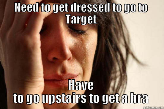 NEED TO GET DRESSED TO GO TO TARGET HAVE TO GO UPSTAIRS TO GET A BRA First World Problems