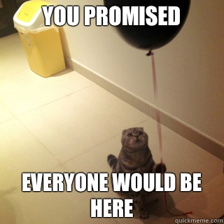 YOU PROMISED EVERYONE WOULD BE HERE  