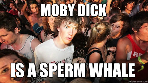 Moby Dick Is a sperm whale  Sudden Clarity Clarence