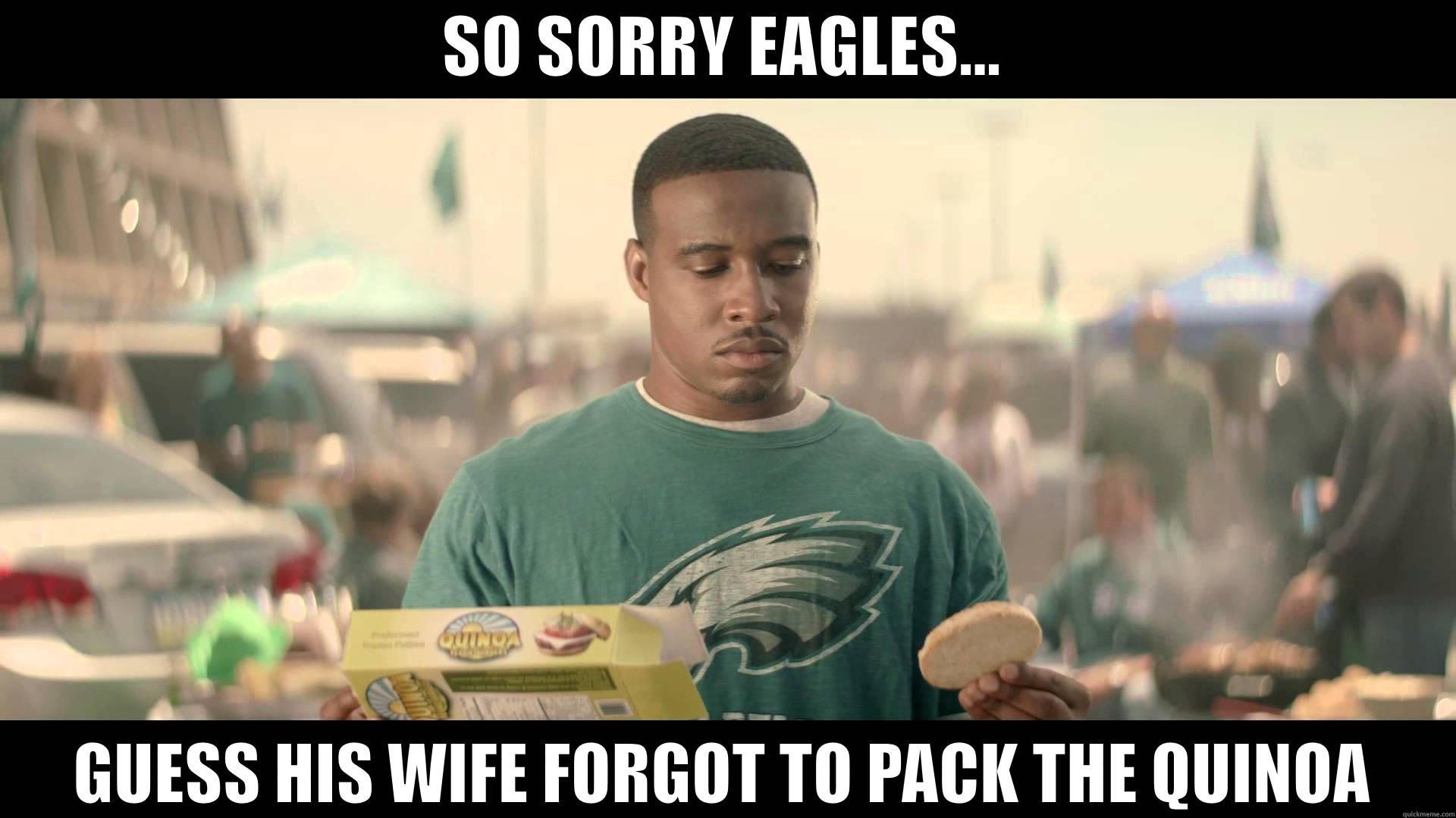 SO SORRY EAGLES... GUESS HIS WIFE FORGOT TO PACK THE QUINOA Misc