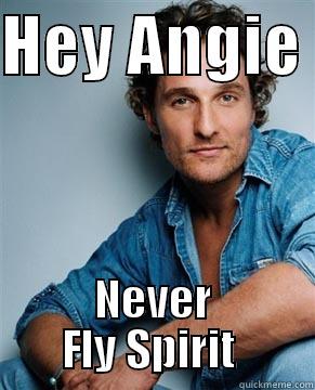 HEY ANGIE  NEVER FLY SPIRIT  Misc