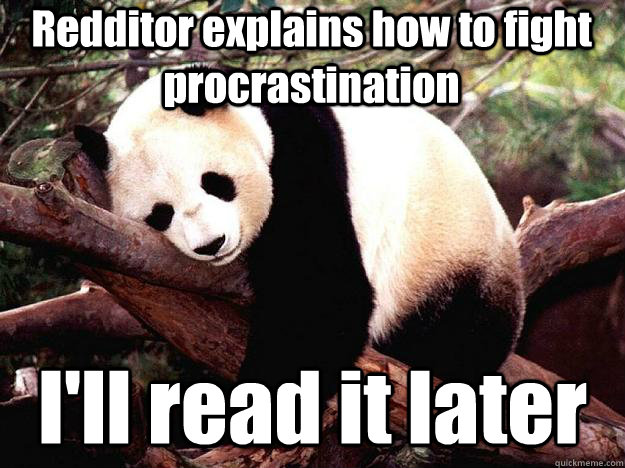 Redditor explains how to fight procrastination I'll read it later  Procrastination Panda