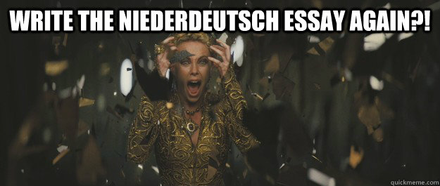 Write the Niederdeutsch Essay again?!   