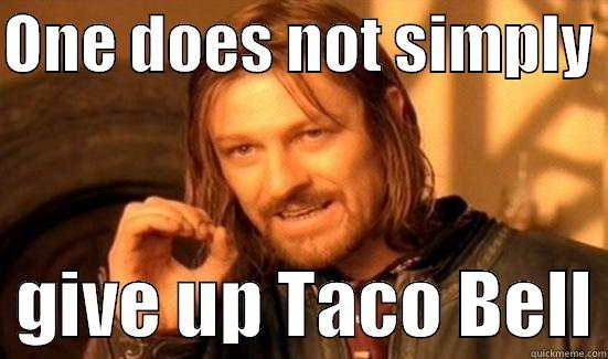 ONE DOES NOT SIMPLY    GIVE UP TACO BELL Boromir