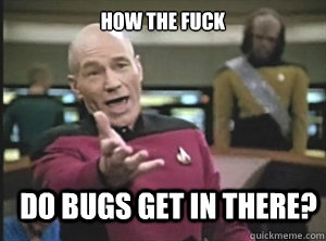 how the fuck do bugs get in there?  Annoyed Picard