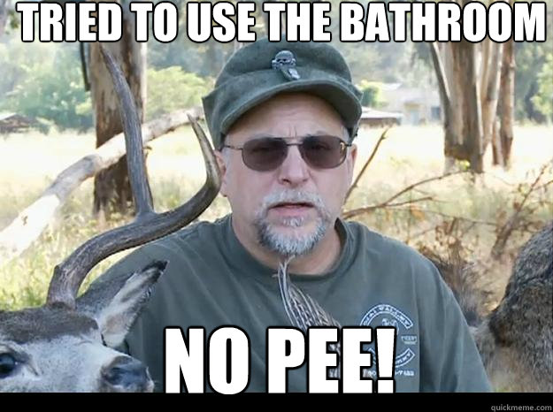 Tried to use the bathroom No pee!  