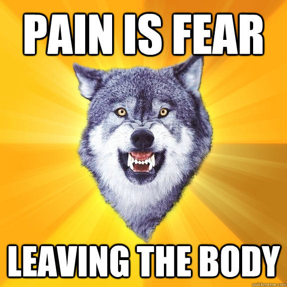 pain is fear leaving the body - pain is fear leaving the body  Courage Wolf