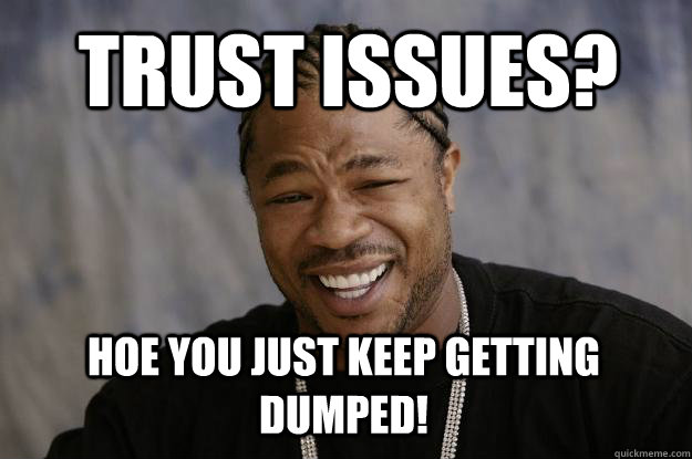 Trust Issues? Hoe you just keep getting dumped!  Xzibit meme