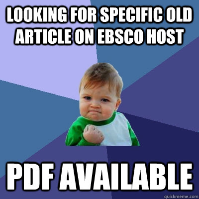 Looking for specific old article on EBSCO Host Pdf available  Success Kid