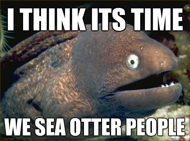 I think its time we sea otter people  Bad Joke Eel