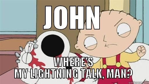 JOHN WHERE'S MY LIGHTNING TALK, MAN? Misc