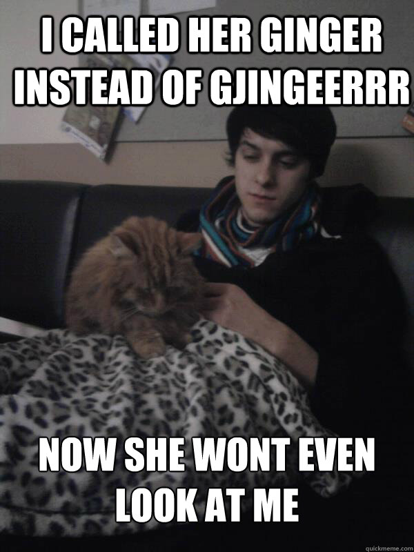 I called her Ginger instead of Gjingeerrr now she wont even look at me - I called her Ginger instead of Gjingeerrr now she wont even look at me  Sad cat
