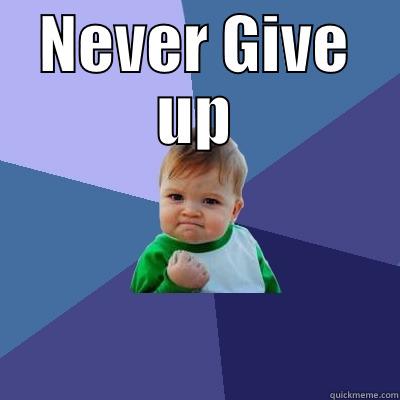 NEVER GIVE UP  Success Kid