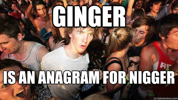Ginger is an anagram for nigger - Ginger is an anagram for nigger  Misc