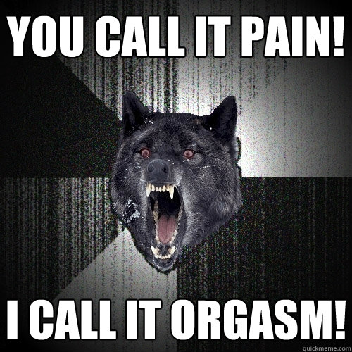 You call it pain! I call it orgasm!  Insanity Wolf