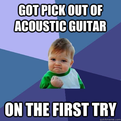 Got Pick Out of Acoustic Guitar On the FIRST TRY  Success Kid