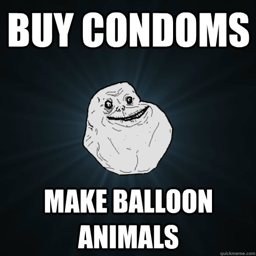 buy condoms make balloon animals  Forever Alone