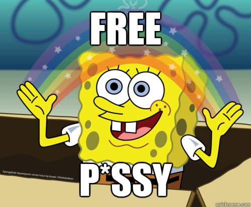 Free P*ssy  Spongebob rainbow