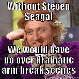 WITHOUT STEVEN SEAGAL WE WOULD HAVE NO OVER DRAMATIC ARM BREAK SCENES Condescending Wonka