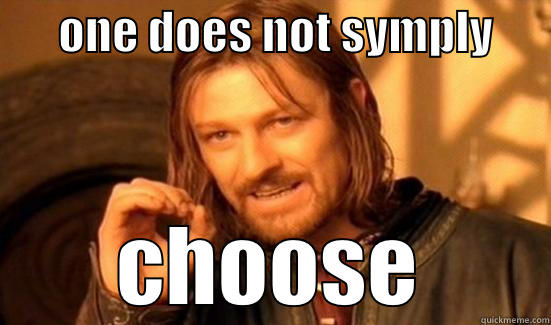 hard decision -       ONE DOES NOT SYMPLY       CHOOSE Boromir