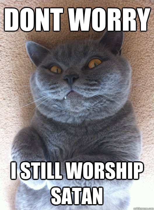 Don´t worry I still worship satan  Evil Cat
