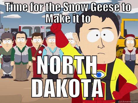 TIME FOR THE SNOW GEESE TO MAKE IT TO NORTH DAKOTA Captain Hindsight