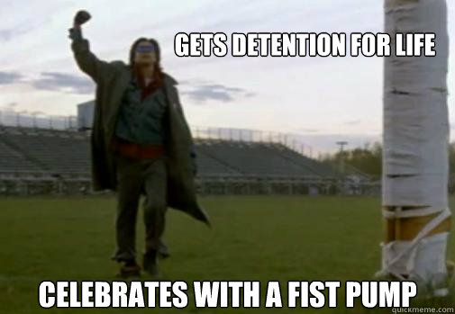 gets detention for life celebrates with a fist pump - gets detention for life celebrates with a fist pump  The breakfast club